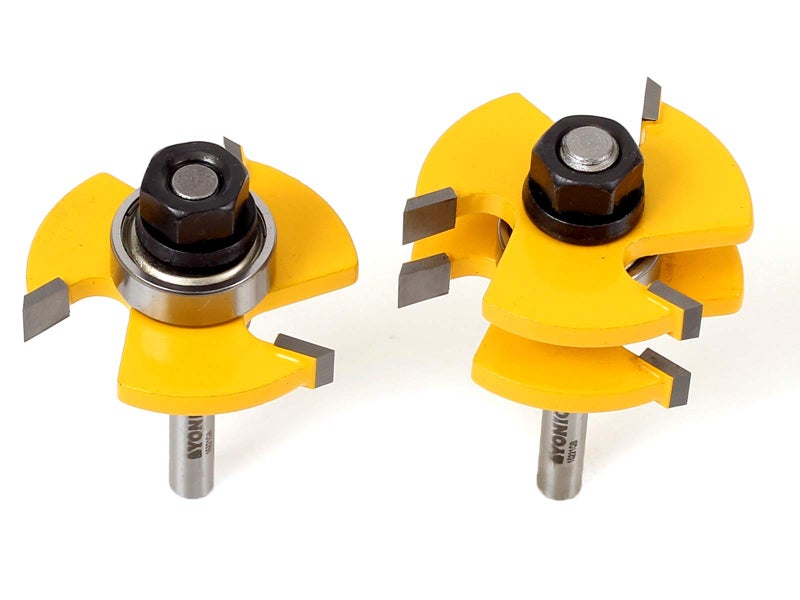 YONICO Tongue and Groove Router Bits Set Up to 3/4-Inch Stock 1/2" Cutting Depth 2 Bit Set 1/4-Inch Shank for Edge-to-Edge Hardwood Flooring, Paneling, Cabinet Door, Plywood Sheathing 15221q - Image 5